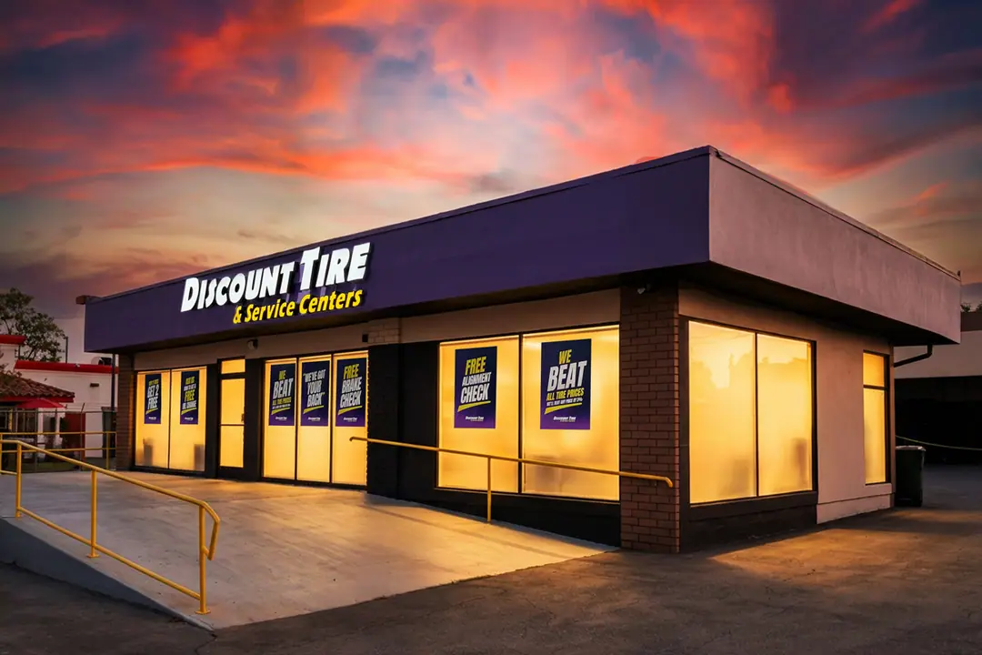 Discount Tire & Service Centers Downey storefront at 7707 Firestone Blvd