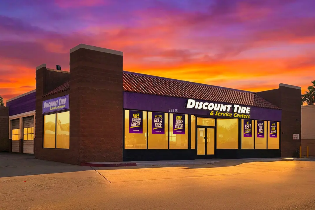 Discount Tire & Service Centers Moreno Valley storefront at 23316 Sunnymead Boulevard